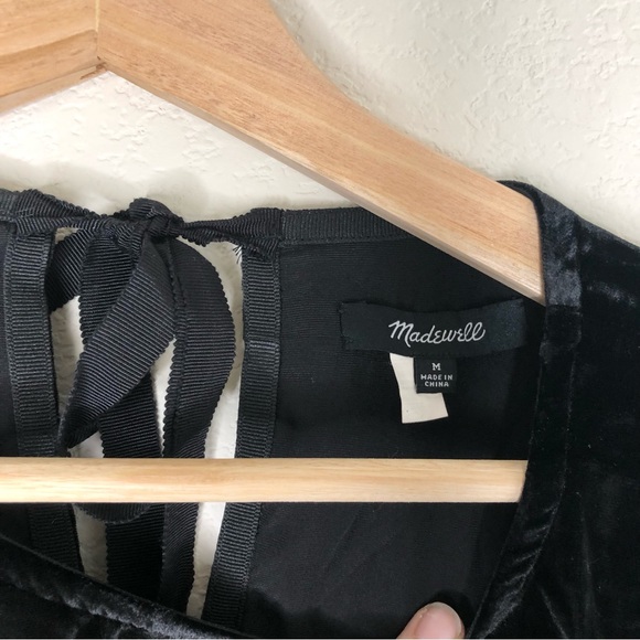 Madewell Velvet Bow Back Blouse, M - Picture 7 of 9